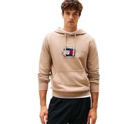 Tommy Hilfiger Sudadera Hombre Linear Flag Graphic de algodón, Beige (Coastal Taupe), M