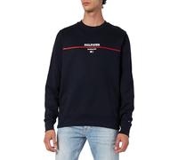 Tommy Hilfiger Sudadera Hombre Stripe Sin Capucha, Azul (Desert Sky), XS