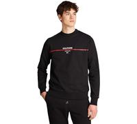 Tommy Hilfiger Sudadera Hombre Stripe Sin Capucha, Negro (Black), S