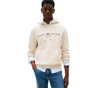 Tommy Hilfiger Sudadera Hombre Tommy Logo con capucha, Beige (Heathered Oatmilk), XL