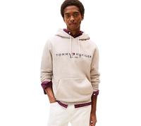 Tommy Hilfiger Sudadera Hombre Tommy Logo con Capucha, Beige (Heathered Pebble), XXL