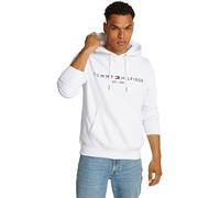 Tommy Hilfiger Sudadera Hombre Tommy Logo con capucha, Blanco (White), XXL