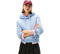 Tommy Hilfiger Sudadera Mujer Classic Script Fleece con Capucha, Azul (Brisk Blue Heather), XXL