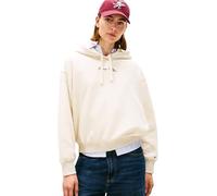 Tommy Hilfiger Sudadera Mujer Classic Script Fleece con Capucha, Marfil (Heather Oatmilk), L