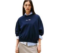 Tommy Hilfiger Sudadera Mujer Classic Script Terry con Cuello Redondo, Azul (Dark Night Navy), L
