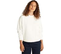 Tommy Hilfiger Sudadera Mujer Contrast Flag Regular Fit, Blanco (Ecru), M