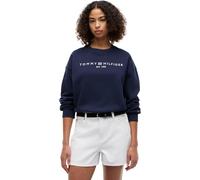 Tommy Hilfiger Sudadera Mujer Corp Logo Modern Relaxed Fit, Azul (Dark Blue), L
