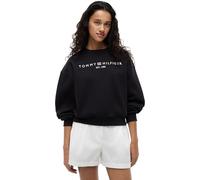 Tommy Hilfiger Sudadera Corp Logo Mdrn Swtsr Manga larga, cuello redondo M Mujer Negro