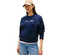 Tommy Hilfiger Sudadera Mujer Lurex Script con Cuello Redondo, Azul (Dark Night Navy), XXS