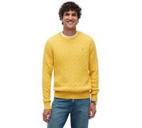 Tommy Hilfiger Suéter clásico de algodón Trenzado con Cuello Redondo para Hombre, MW0MW33132, Amarillo, XL, Amarillo (Morning Side Yellow Heather), XL