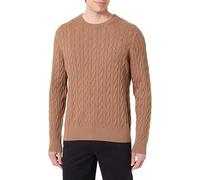 Tommy Hilfiger Classic Cotton Cable Crew Neck Mw0Mw33132 Suéter pulóver, Brown (Highland Khaki Heather), XL para Hombre