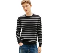 Tommy Hilfiger Suéter para Hombre, Estructura de Temporada, CNECK MW0MW41643, Color Negro, Talla XS, Negro (Negro/Marfil pétalo), XS
