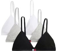 Tommy Hilfiger Sujetadores Triangulares Pack de 3 Mujer con Logotipo, Multicolor (Grey HT/Black/White), XL