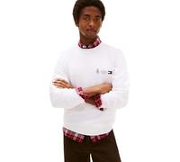 Tommy Hilfiger Sweatshirt Hombre Small Crest Outline con Cuello Redondo, Blanco (White), S
