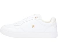 Tommy Hilfiger Tenis Casuales con Suela de Copa para Mujer Fw0fw09022 de caña Baja, Blanco Blanco Crudo, 40 EU