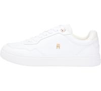 Tommy Hilfiger Tenis Casuales con Suela de Copa para Mujer, FW0FW09022, Parte Superior Baja, Color Blanco (Blanco/Crudo), 38, Blanco Blanco Crudo, 38 EU