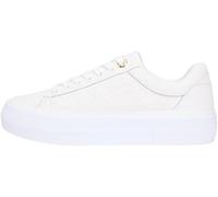 Tommy Hilfiger Tenis de Plataforma TH Acolchados para Mujer Fw0fw09265 de caña Baja, Blanco Crudo, 38 EU
