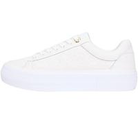 Tommy Hilfiger Tenis de Plataforma TH Acolchados para Mujer Fw0fw09265 de caña Baja, Blanco Crudo, 40 EU