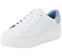 Tommy Hilfiger Tenis Elegantes con Plataforma y Suela de Copa para Mujer, FW0FW09021, Parte Superior Baja, Color Blanco (Blanco/Agua Transparente), 39, Blanco Blanco Agua Transparente, 39 EU