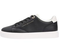 Tommy Hilfiger TH Feminine Cupsole Leather Fw0fw09105, Bajo Top Mujer, Negro Negro Crudo, 40 EU