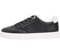 Tommy Hilfiger TH Feminine Cupsole Leather Fw0fw09105, Parte Superior Baja Mujer, Black (Black/Ecru), 37 EU