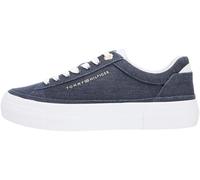 Tommy Hilfiger TH Foxing Platform Washed Canvas Fw0fw09172, Parte Superior Baja Mujer, Blue (Space Blue), 38 EU