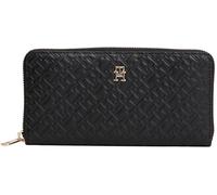 Tommy Hilfiger TH Icon Lrg Za Mono Embo Aw0aw17955, Cartera con Cremallera Alrededor para Mujer, Black (Black), One Size