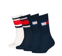 Tommy Hilfiger TH Kids Sock 4P Bandera & Sport Stripe ECOM, azul marino, 31-34