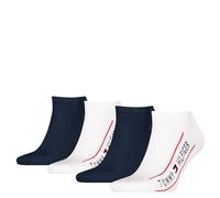 Tommy Hilfiger TH Logo Zapatillas, Blanco y Azul Marino, 39-42 (Pack de 4) Hombres