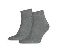 Tommy Hilfiger TH Men Quarter - Calcetines para zapatillas (2 pares) Gris (Middle Grey Melange 758) 47