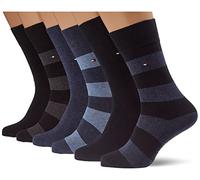 Tommy Hilfiger TH MEN RUGBY SOCK 6P ECOM, CALCETINES CLSSC de los hombres, blue black combo, 39/42