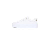 Tommy Hilfiger TH Platform Sneaker Tumbled LTR Fw0Fw09018, Parte Superior Baja Mujer, White (White), 40 EU