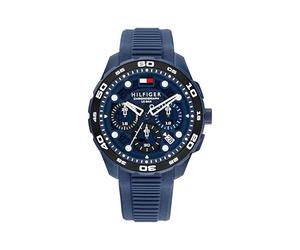 Tommy Hilfiger TH-Regatta - Reloj cronógrafo de Cuarzo para Hombre, Caja de Acero Inoxidable de 44 mm, Bisel Giratorio, Correa de Silicona, Estilo Deportivo de inspiración náutica, Regalo para él