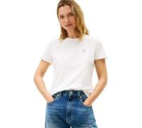 Tommy Hilfiger TH Script Reg C-Nk SS tee Ww0Ww47809 Camiseta S/S, White (Ecru), S para Mujer