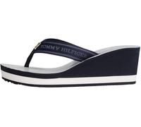 Tommy Hilfiger Th Stripes Wedge Beach Sandal, Chanclas Mujer, Blue Space Blue, 40 EU