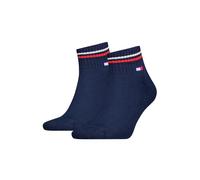 Tommy Hilfiger Quarter Calcetines, Azul Marino, 35/38 (Pack de 2) Unisex