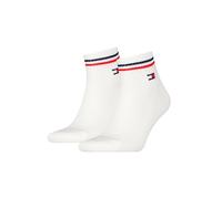 Tommy Hilfiger Quarter Calcetines, Blanco, 43/46 (Pack de 2) Unisex