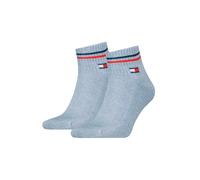 Tommy Hilfiger Quarter Calcetines, Azul, 43/46 (Pack de 2) Unisex