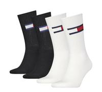 Tommy Hilfiger TH UNI TJ SOCK 4P Bandera, negro/blanco, 43-46