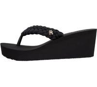 Tommy Hilfiger TH Wedge Braided Summer Sandal Fw0fw09198, Chanclas Mujer, Black (Black), 36 EU