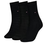 Tommy Hilfiger TH Women Sock 3P Lux GIFTBOX Calcetines CLSSC, Black, 39/42 para Mujer