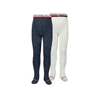 Tommy Hilfiger Tights, Azul (Navy/Off White), 110-116 (Pack de 2) Unisex Niños