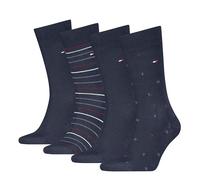 Tommy Hilfiger Tin Giftbox Calcetines clásicos, Azul Marino, 39-42 (Pack de 4) Hombres