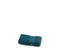 Tommy Hilfiger - Toalla de Invitados, petróleo, Rizo Boucle, 520 g/m², 100% algodón Peinado, Ribete Jacquard y Bordados, Suave y Absorbente, 40 x 60 cm