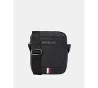 Tommy Hilfiger Tommy Hilfiger - Bandolera estilo mini reporter de hombre en color negro con diseño de rayas de Tommy Hilfiger.. Negro