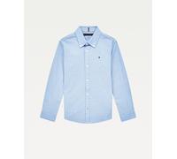 Tommy Hilfiger Camisa Oxford bebé – botones, manga larga, tejido elástico – Azul claro 3 años