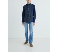 Tommy Hilfiger Tommy Hilfiger - Camisa de hombre estampada de popelín con corte regular. Azul marino Talla 2