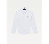 Tommy Hilfiger Camisa de niño Oxford elástica manga larga con bandera bordada Blanco 5 años