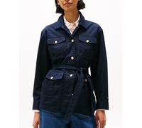 Tommy Hilfiger Chaqueta tipo camisa Mujer Gold Button Utility con bolsillos en el pecho, Azul (Dark Night Navy), L