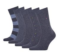 Tommy Hilfiger Tommy Hilfiger Stripe And Dot Men'S SoCKs Tin Gift Box, Calcetín Clásico para Hombre, Multicolor (Jeans), 39/42